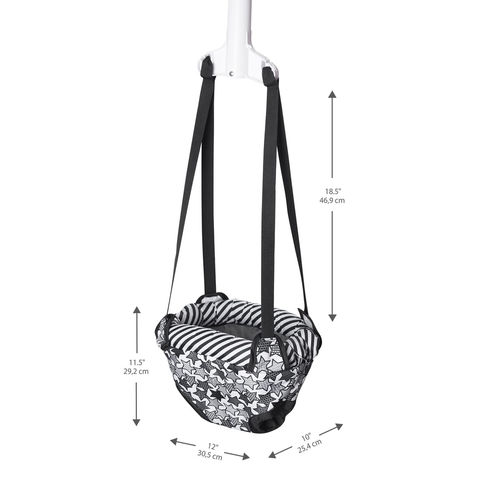Compact design makes Roo Door Jumper travel-friendly for vacations and trips.