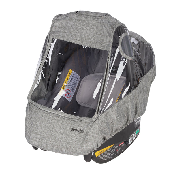 Evenflo weather shield front window provides clear visibility while shielding your baby from rain