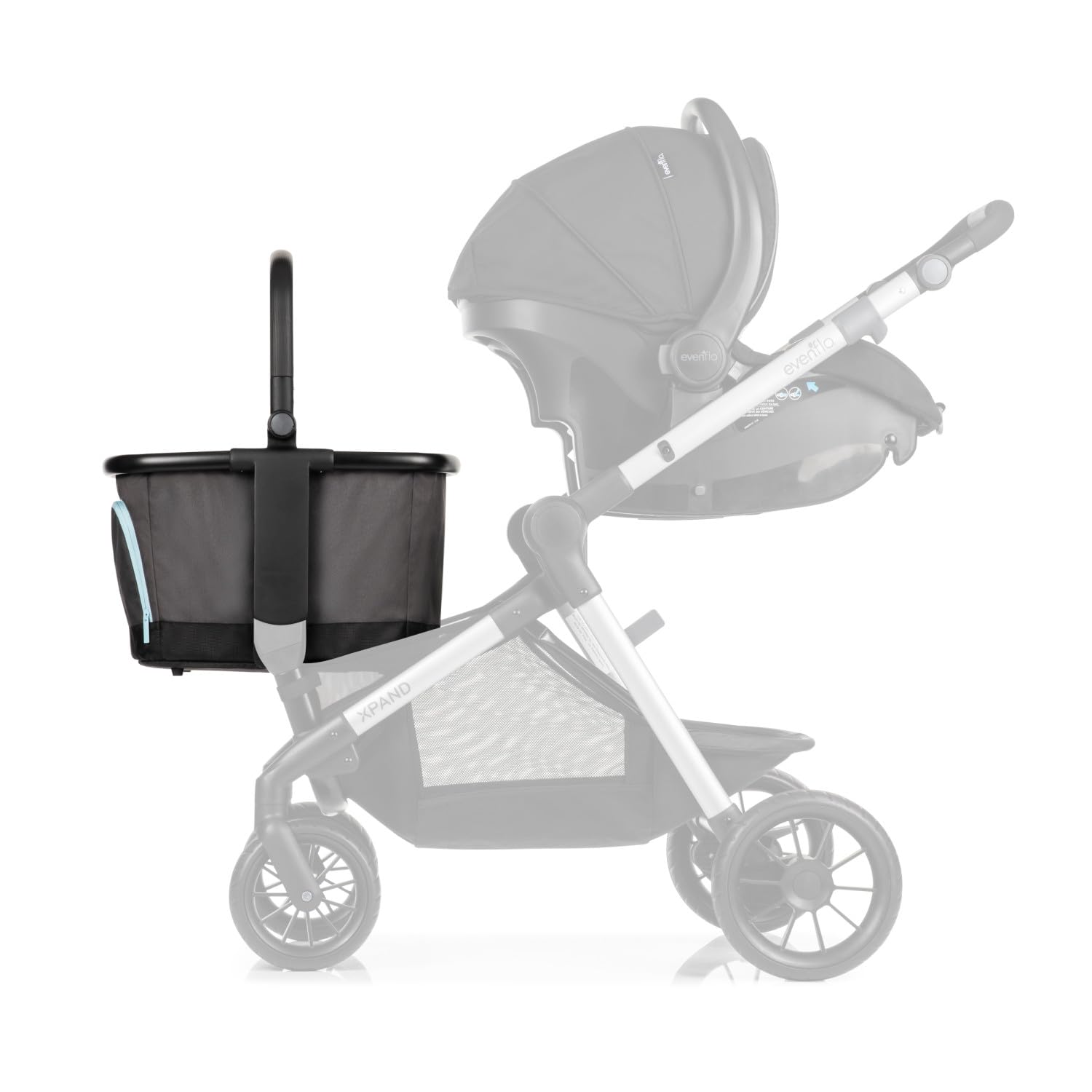 Evenflo Stroller Market Basket Gray Sky ideal for picnic and day trips.