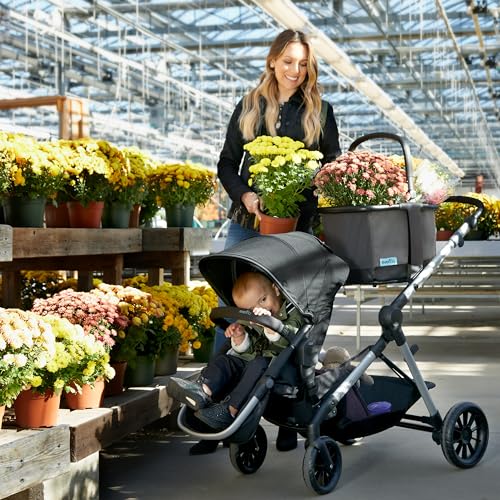 Evenflo Stroller Market Basket Gray Sky removable tote for versatile travel use.