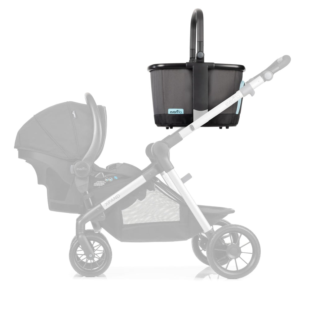 Evenflo Stroller Market Basket Gray Sky wipe-clean durable material.