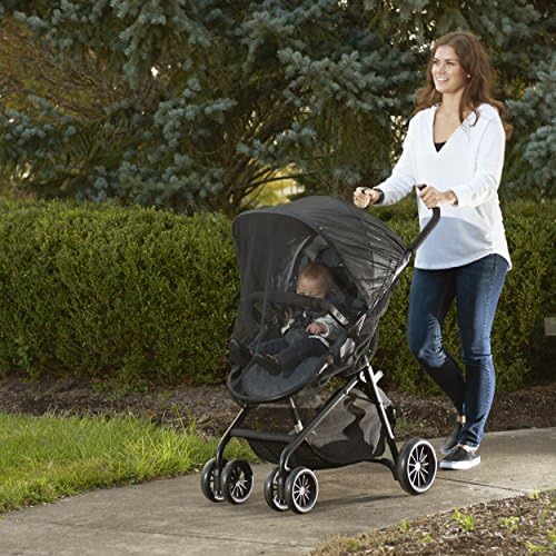 Evenflo stroller netting adds breathable protection from sun and debris.