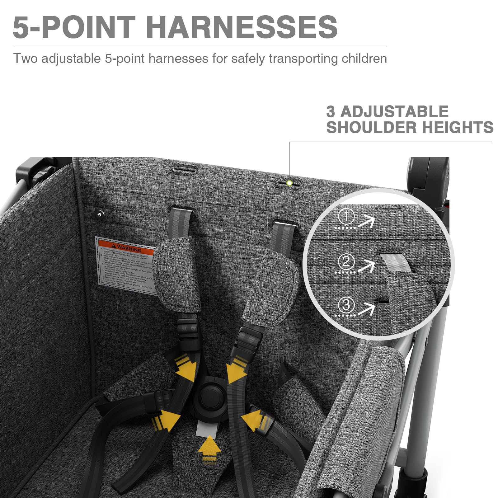 Ever Advanced wagon 12 inch rear wheels, smooth ride on various terrains
