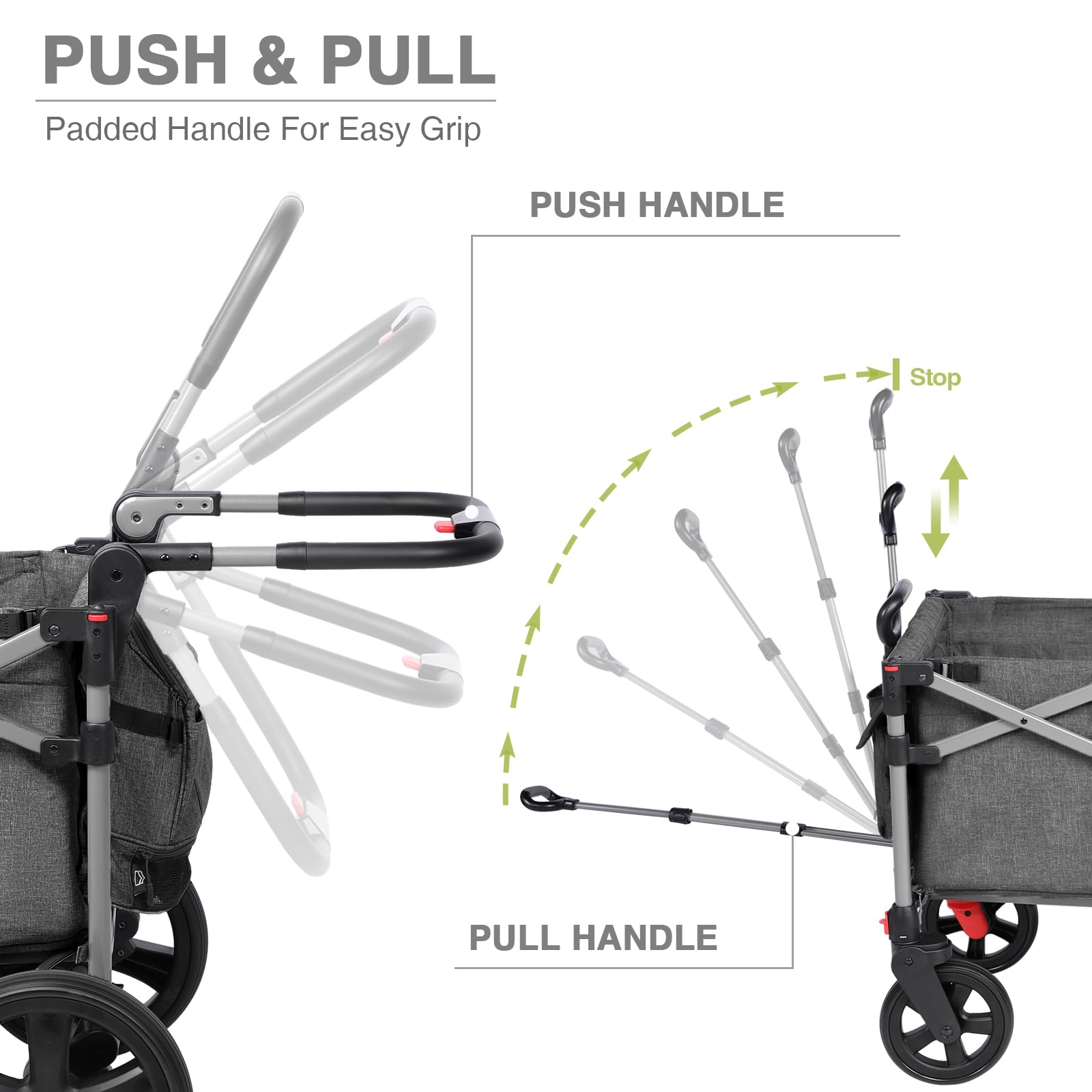 Ever Advanced wagon with 5 point harness, ensuring child safety during outings