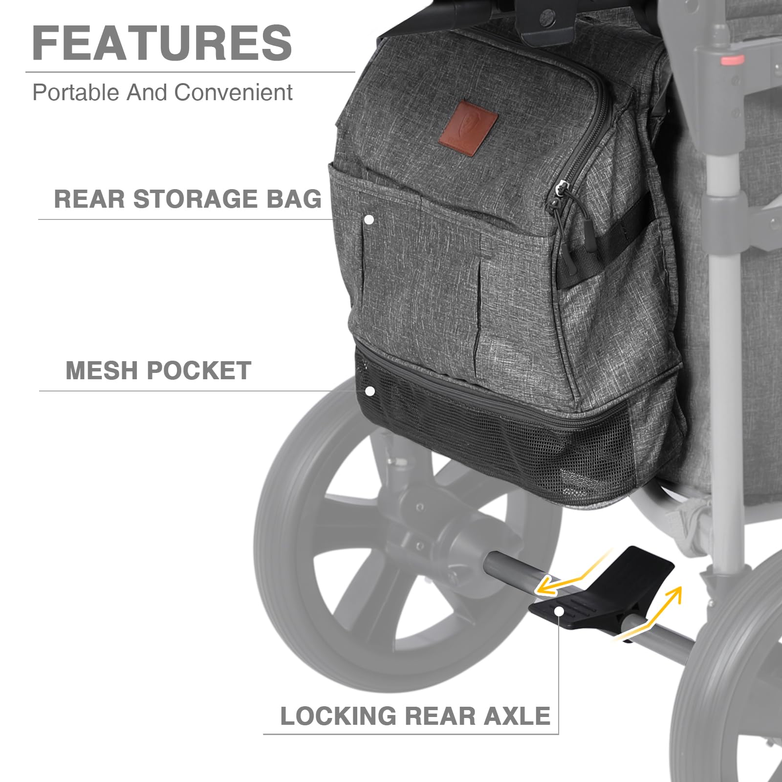 Ever Advanced wagon with adjustable handle, comfortable pushing for caregivers