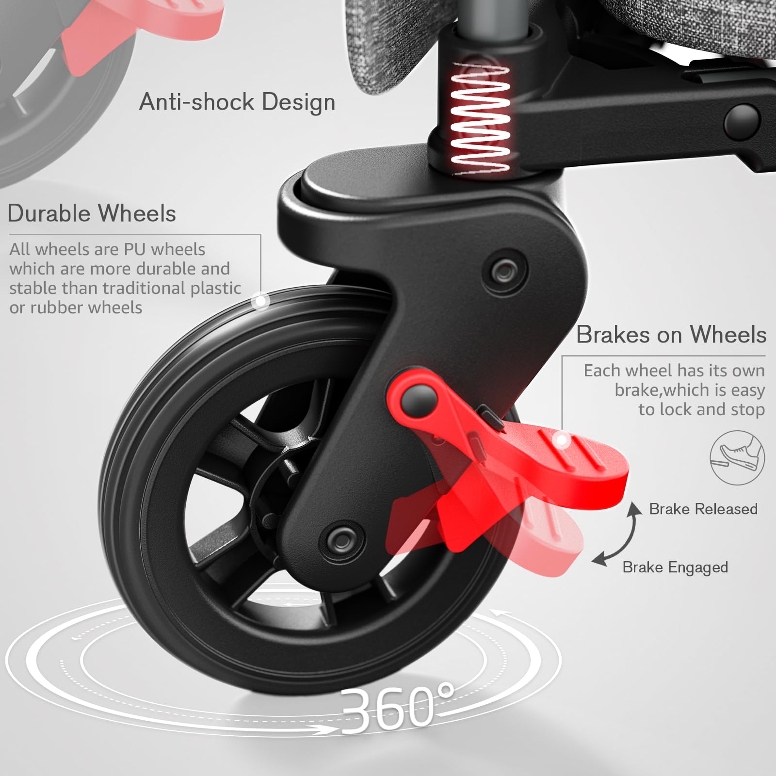 EVER ADVANCED removable canopy shields kids from sun during travel.