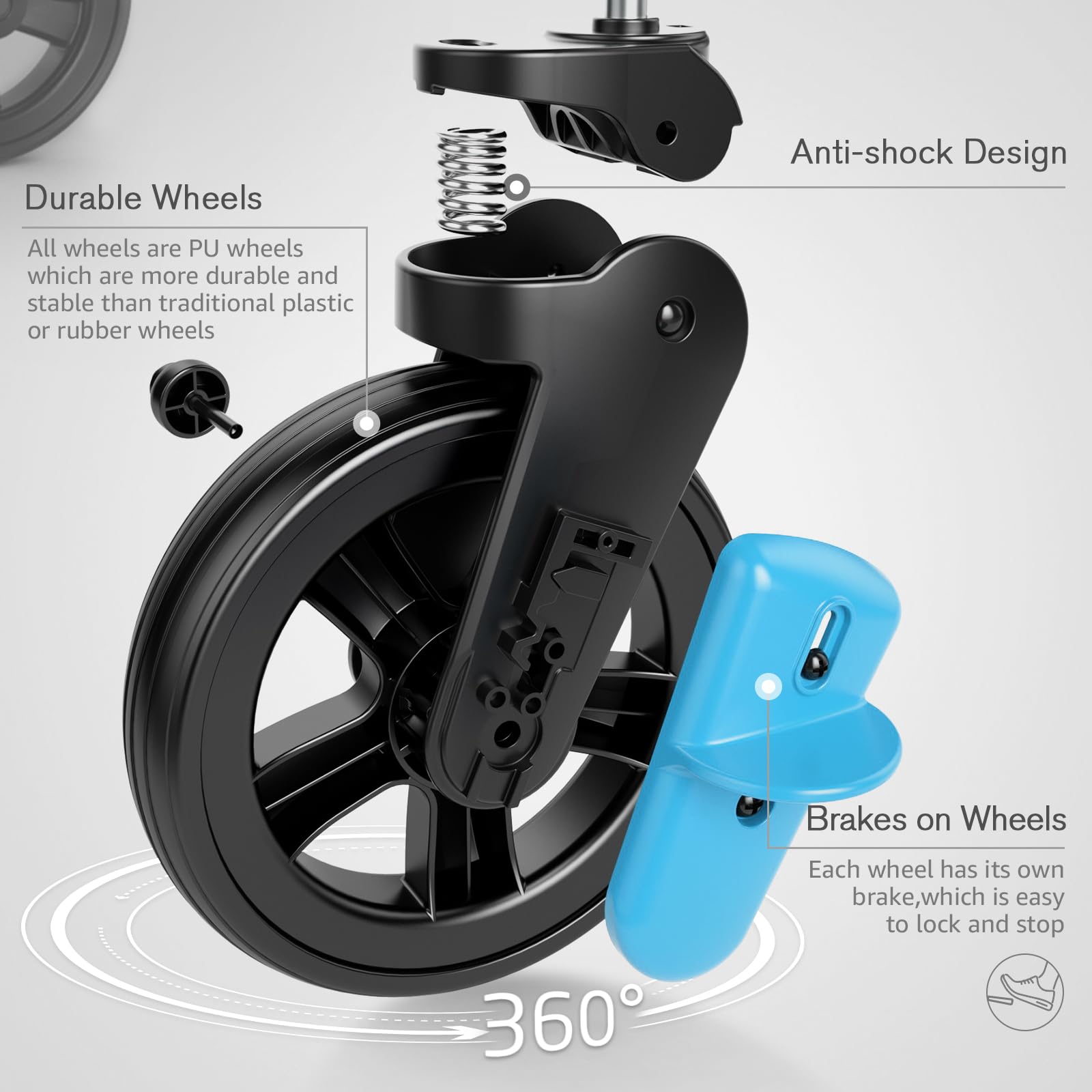 EVER ADVANCED foot brakes on each wheel for reliable control