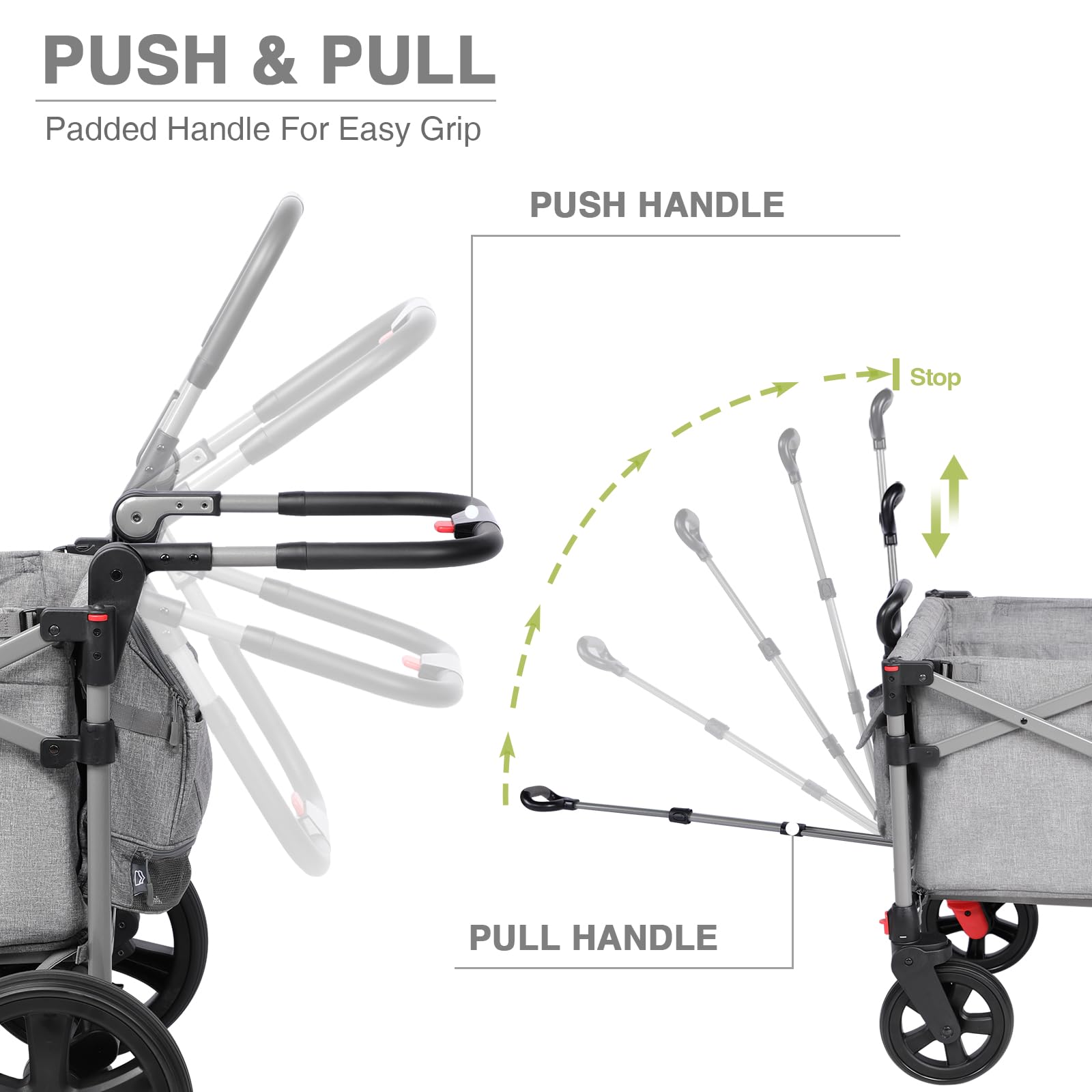 EVER ADVANCED wagon uses 12-inch rear wheels with simple foot brake.