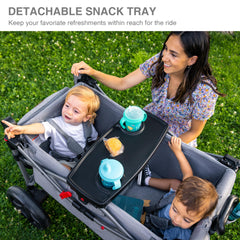 EVER ADVANCED wagon with removable canopy providing shade during sunny days.