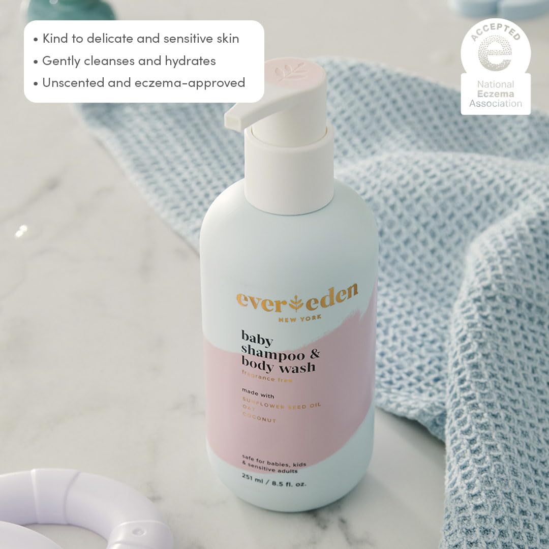 Evereden bath time scene showing easy-to-use daily care for baby