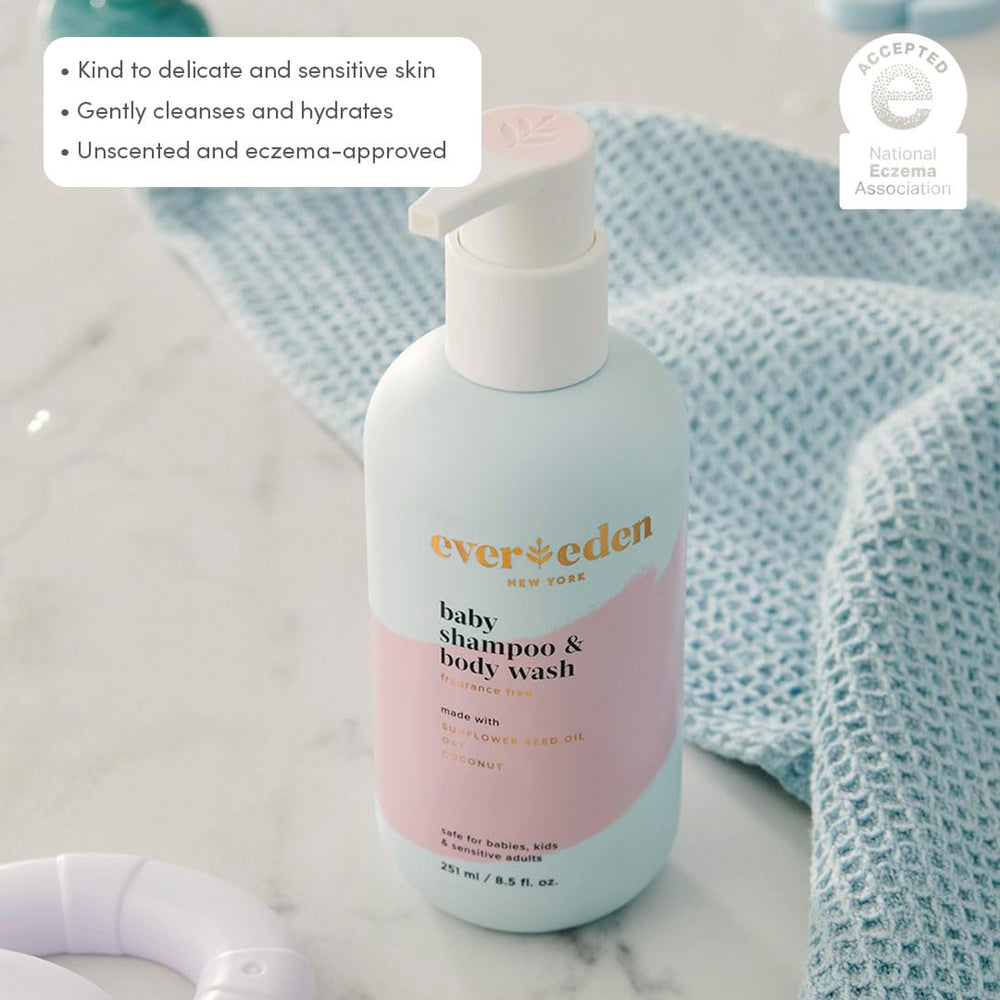 Evereden bath time scene showing easy-to-use daily care for baby