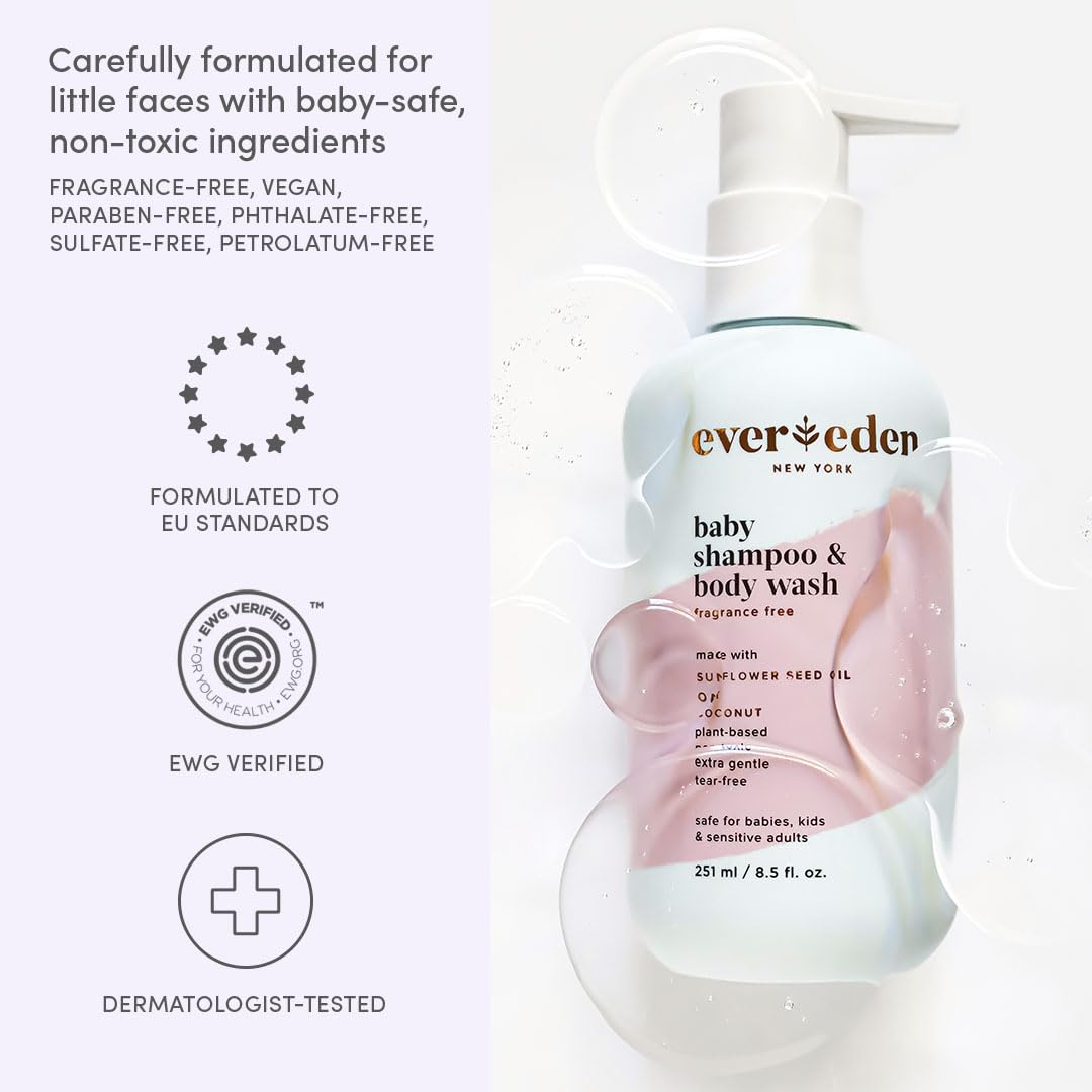 Evereden Bathtime Duo newborn bath time scene demonstrates soothing, head-to-toe wash.