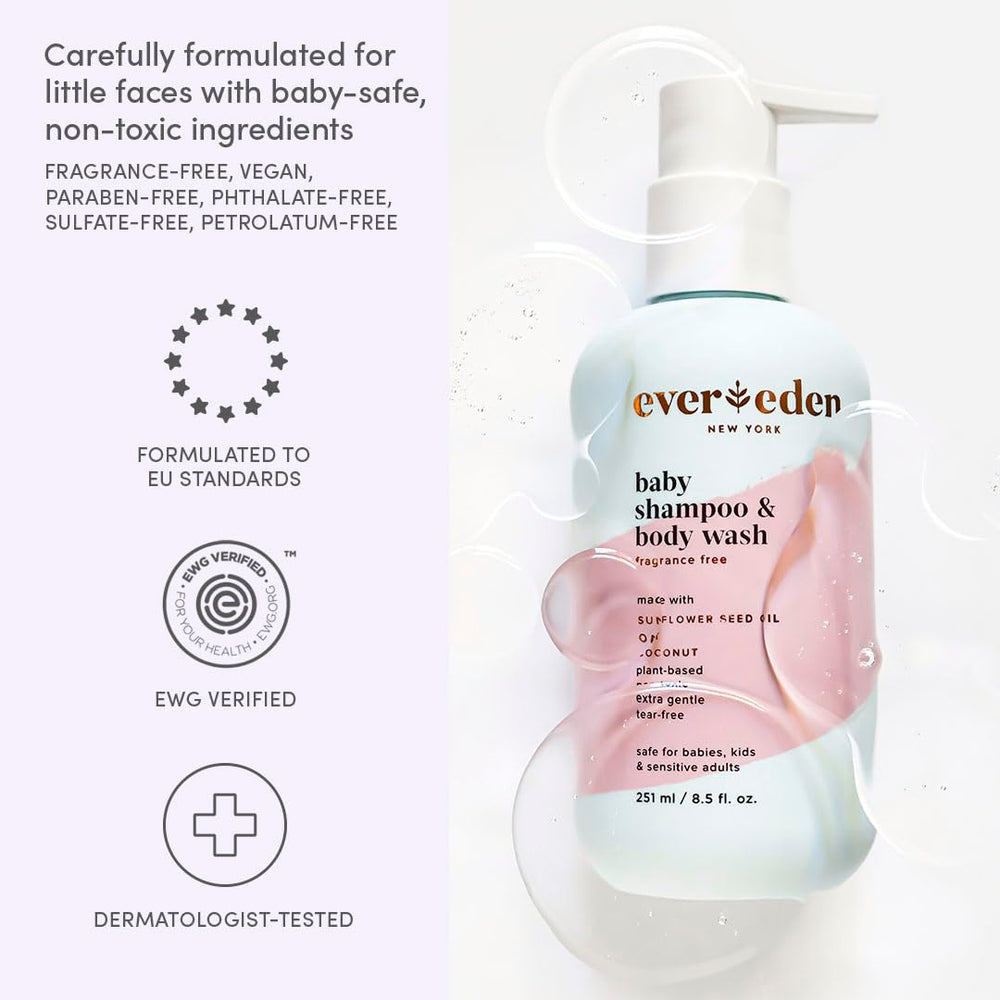 Evereden Bathtime Duo newborn bath time scene demonstrates soothing, head-to-toe wash.