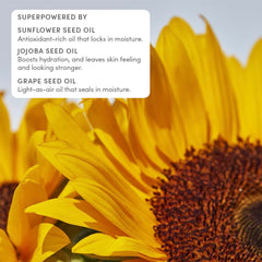 Evereden calendula and jojoba oil soothe sensitive skin with hydration.