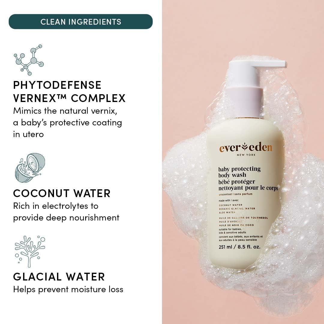 Ceramides, squalane, and seaberry in Evereden nourish delicate skin.