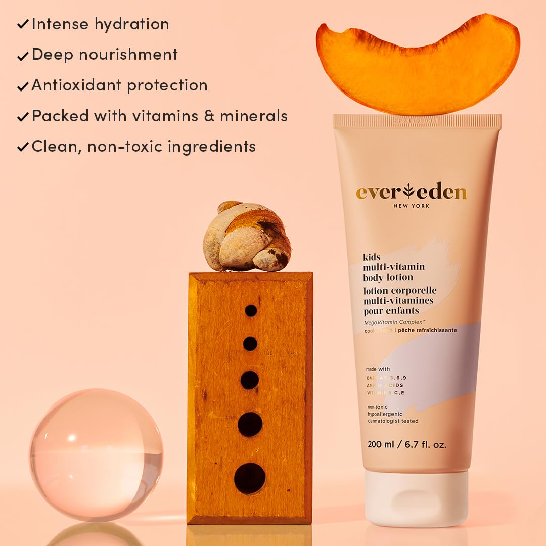 Close-up of Evereden lotion texture showing lightweight, non-greasy hydration for kids.