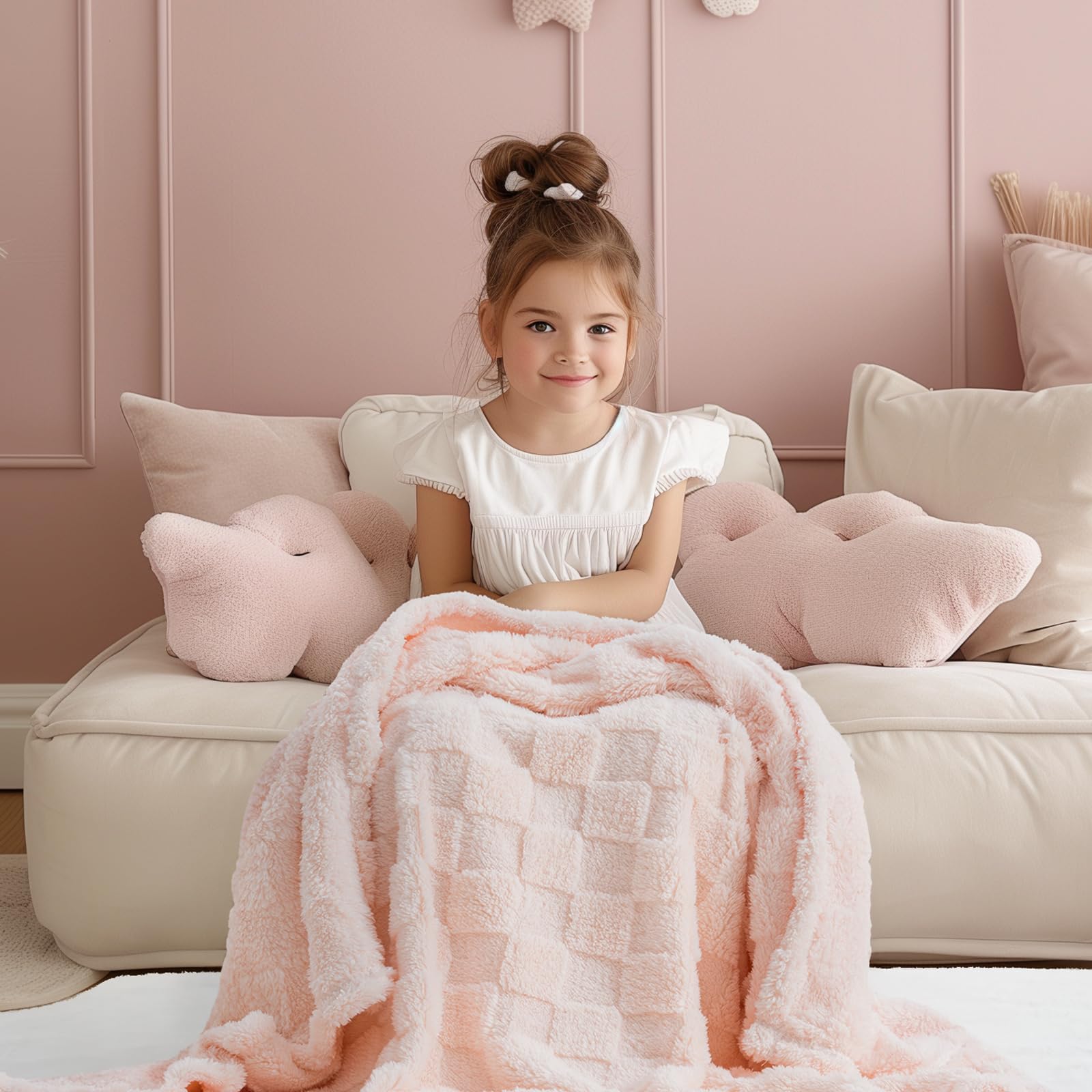 EverGraceHome checkered blanket in crib, soft surface for tummy time.