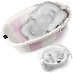 EverKiddo baby bathtub in pink with soft cushion for gentle bath time
