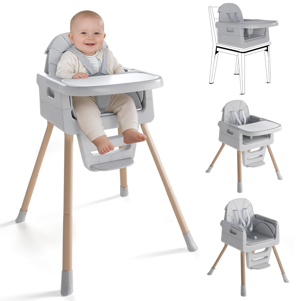 EverKiddo high chair with tray in use for easy at-home meals.
