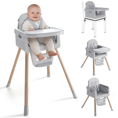 EverKiddo high chair with tray in use for easy at-home meals.