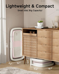 Compact folding design allows easy storage in small bathrooms with EverKiddo tub.