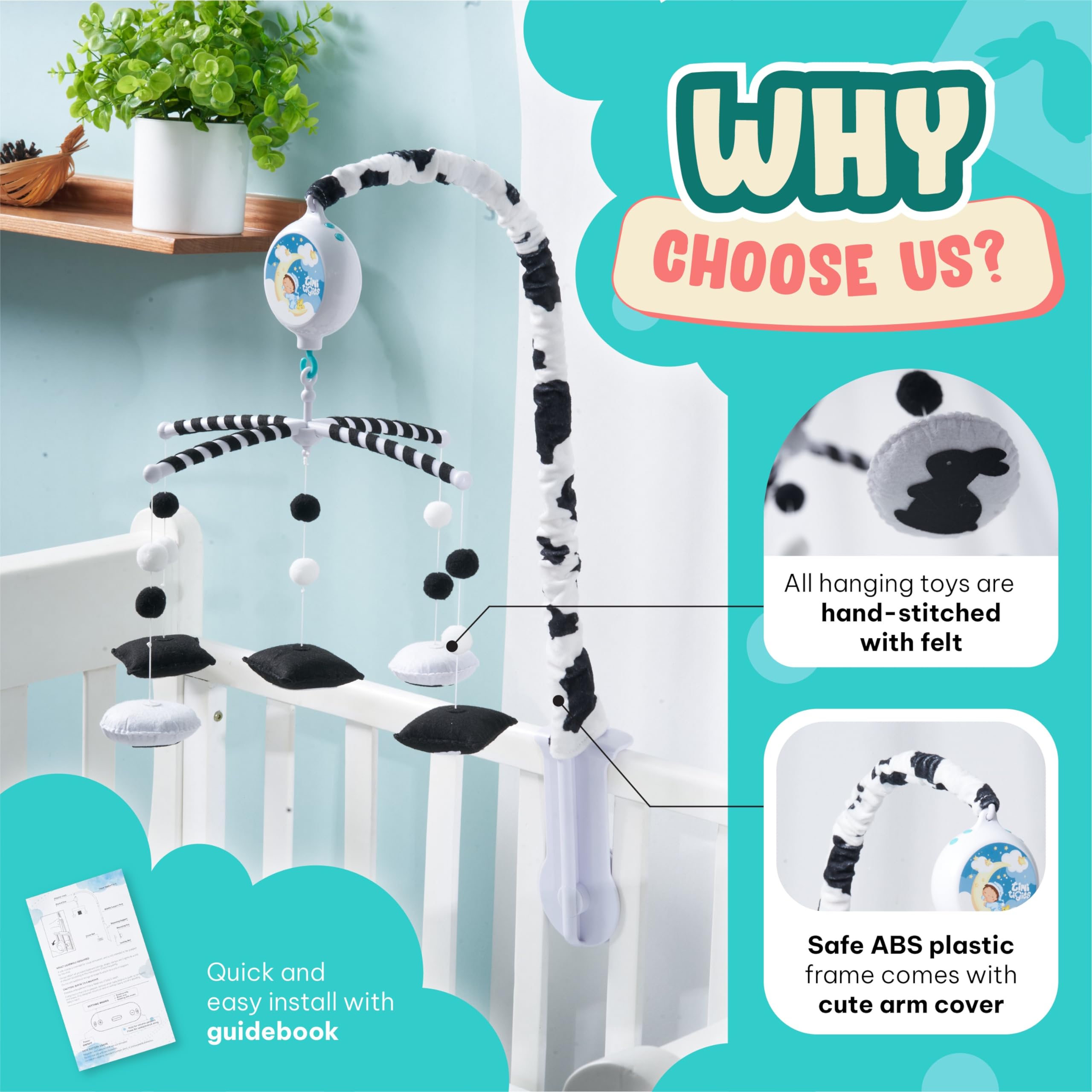 EverLove adjustable crib clip fits rails up to 1.54 inches safely