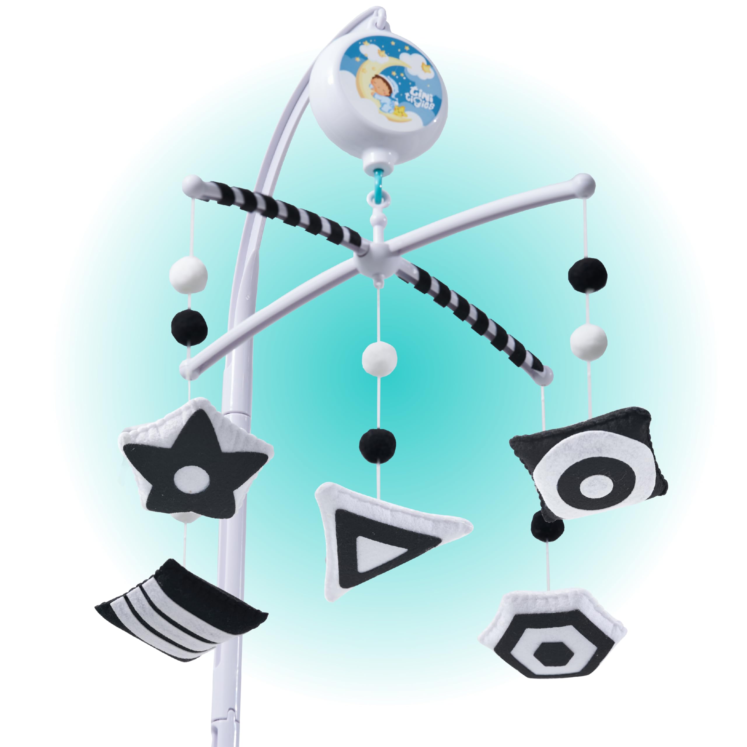 EverLove Montessori crib mobile direct-view design promotes newborn visual focus.