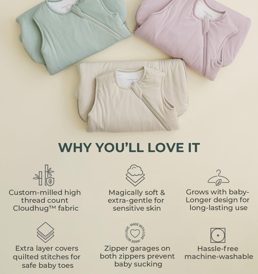 Everyday Bambu Sleep Sack is machine-washable for quick cleanup