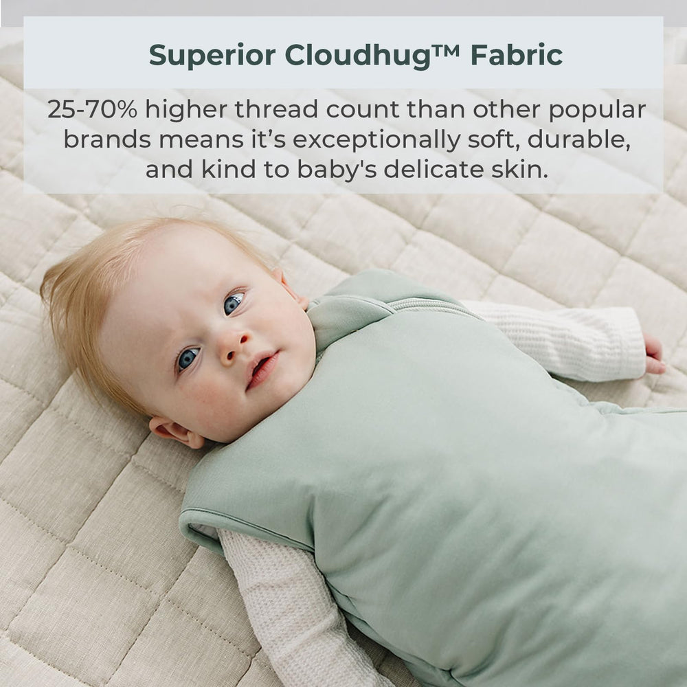Everyday Bambu Sleep Sack showing two-way zipper for easy changes
