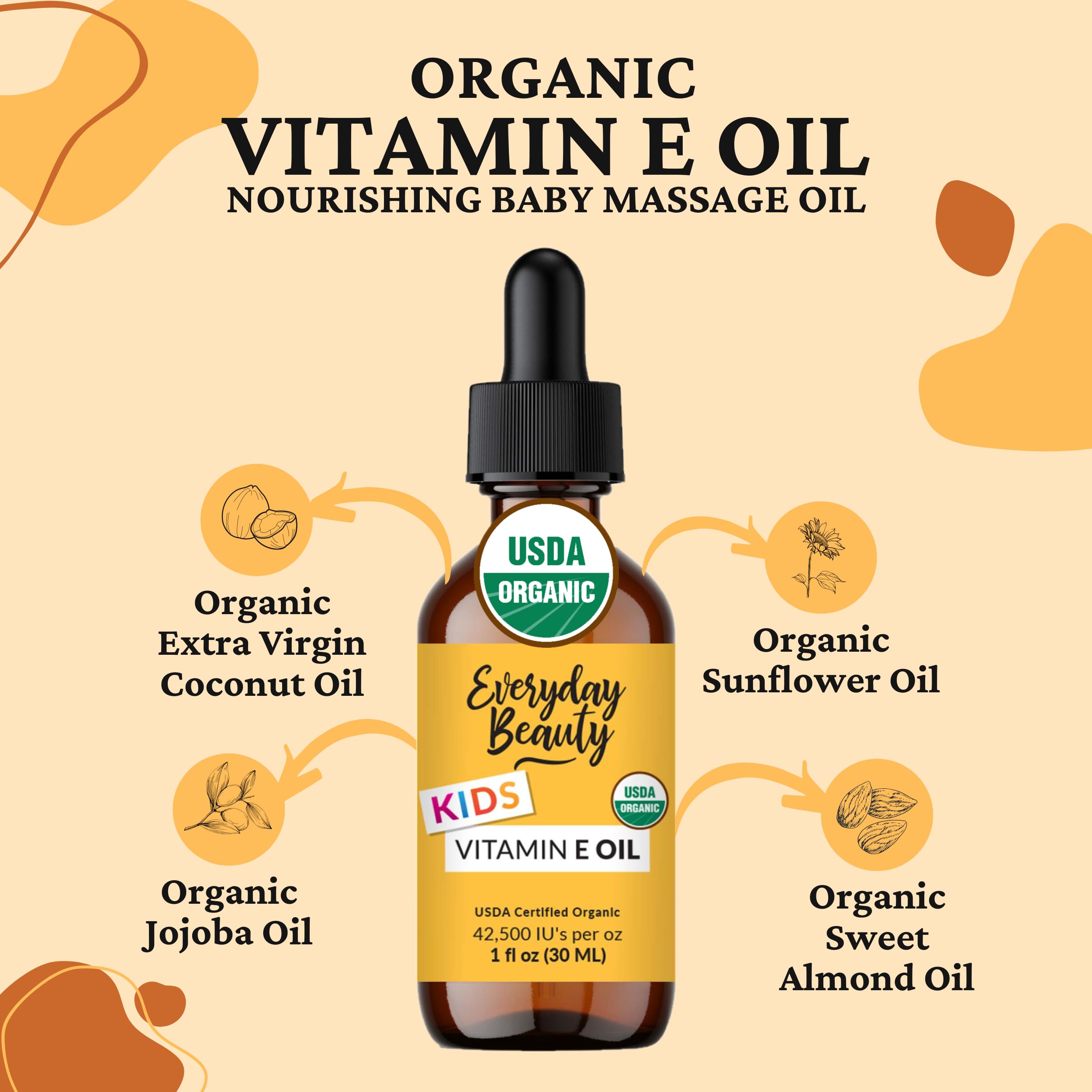 Close-up of creamy texture of Everyday Beauty Vitamin E Oil.