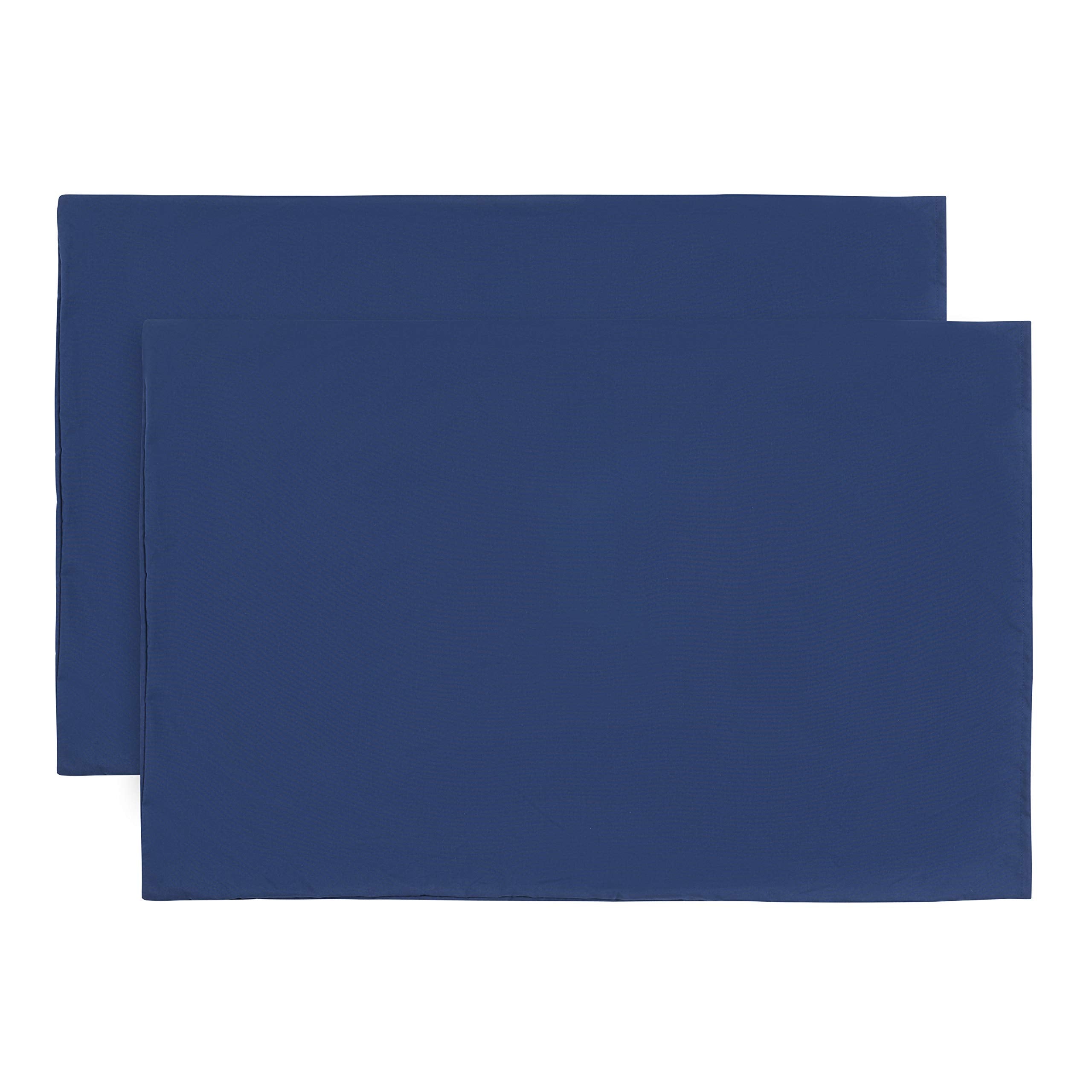 EVERYDAY KIDS navy pillowcase fabric texture showcases breathable microfiber ideal for restful sleep.