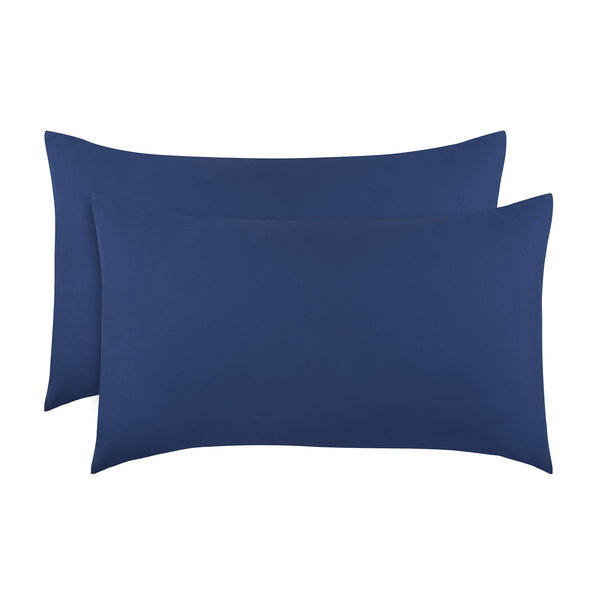EVERYDAY KIDS 2-pack toddler pillowcase in navy front view highlighting soft microfiber fabric for nap-time comfort.