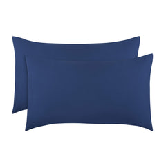 EVERYDAY KIDS 2-pack toddler pillowcase in navy front view highlighting soft microfiber fabric for nap-time comfort.