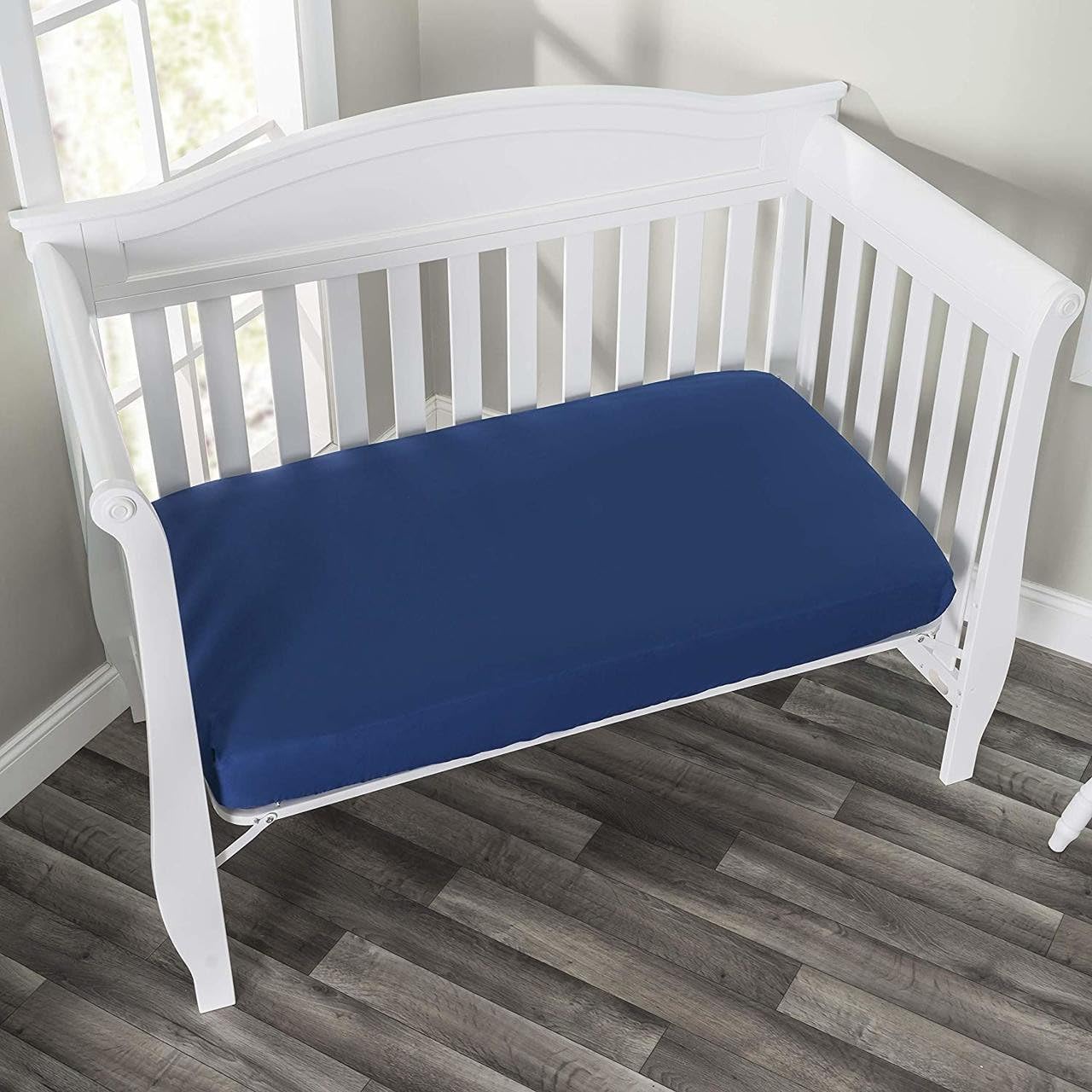 Everyday Kids 2-pack gray crib sheet for easy care and color coordination