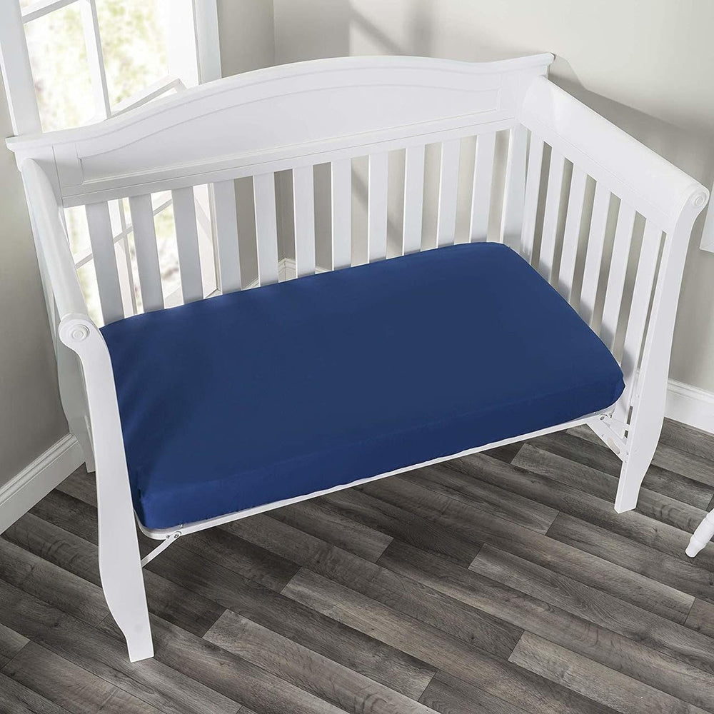 Everyday Kids 2-pack gray crib sheet for easy care and color coordination