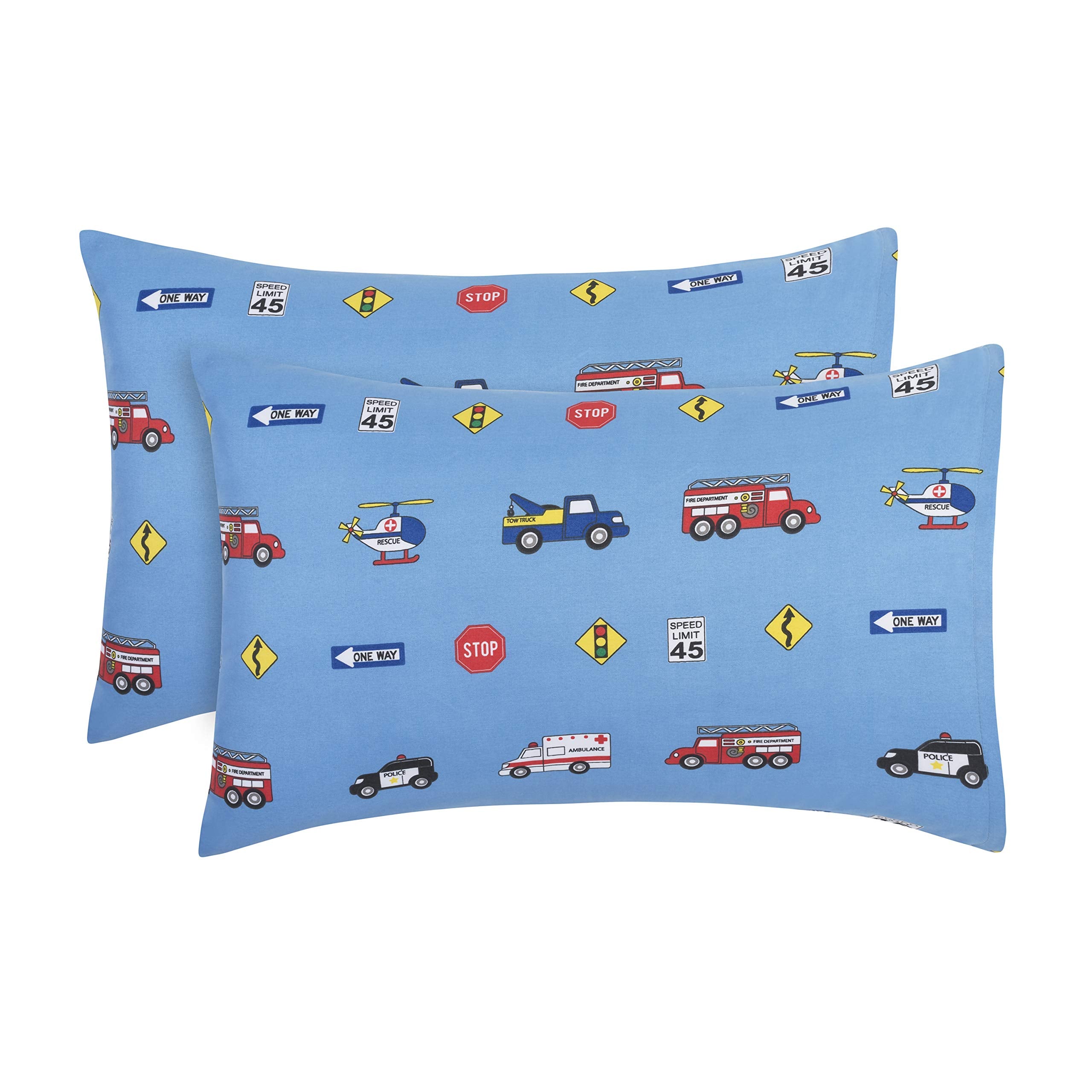 Everyday Kids 2-pack pillowcase with colorful designs for lively bedtimes and imaginative travel
