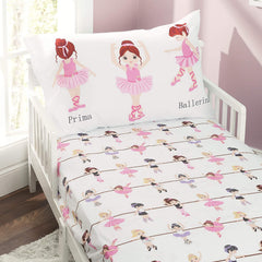Everyday Kids ballerina sheet set folded showing soft microfiber for cozy nights