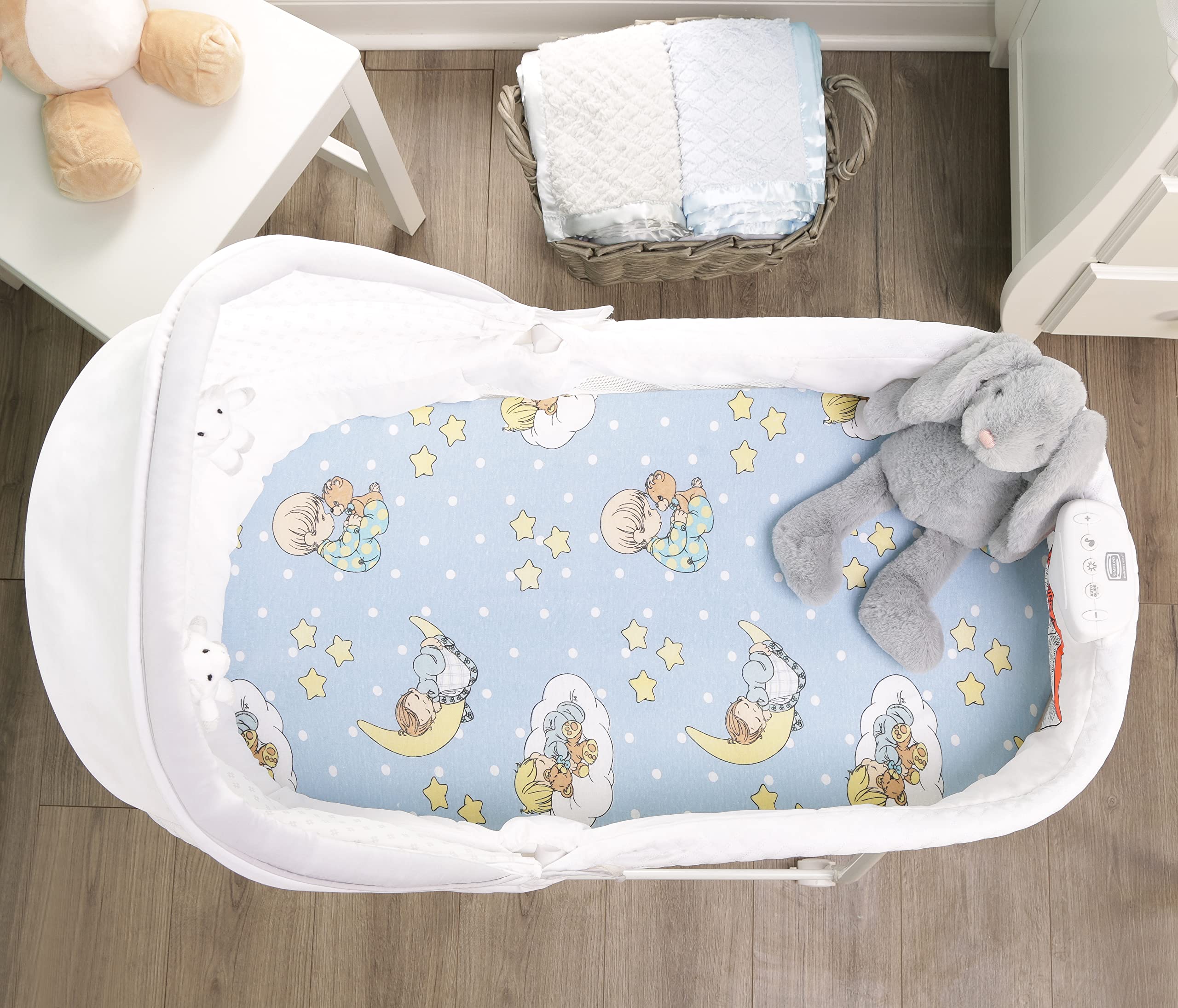 EVERYDAY KIDS machine-washable cotton sheets simplify busy nursery laundry.