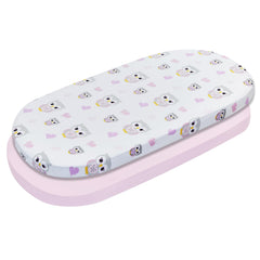 Everyday Kids bassinet sheets with owls pink pattern for cozy naps