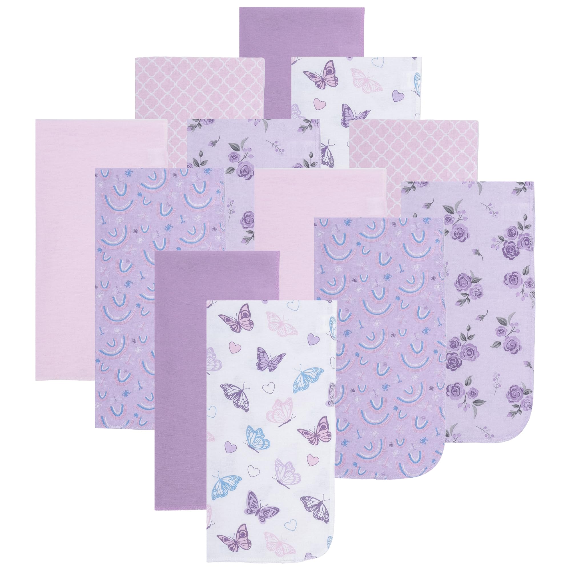 EVERYDAY KIDS burp cloths butterfly print soft absorbent for feeding