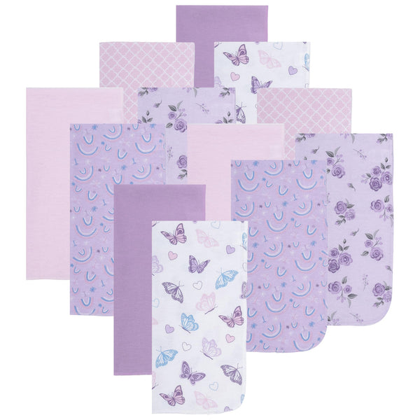 EVERYDAY KIDS burp cloths butterfly print soft absorbent for feeding