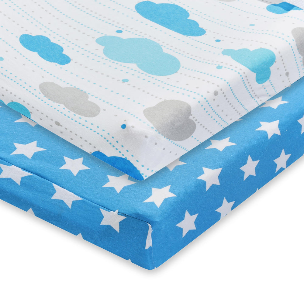 EVERYDAY KIDS changing pad cover blue clouds gray keeps diaper changes comfy.