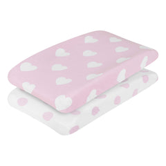 EVERYDAY KIDS changing pad cover pink dots with soft jersey knit fabric