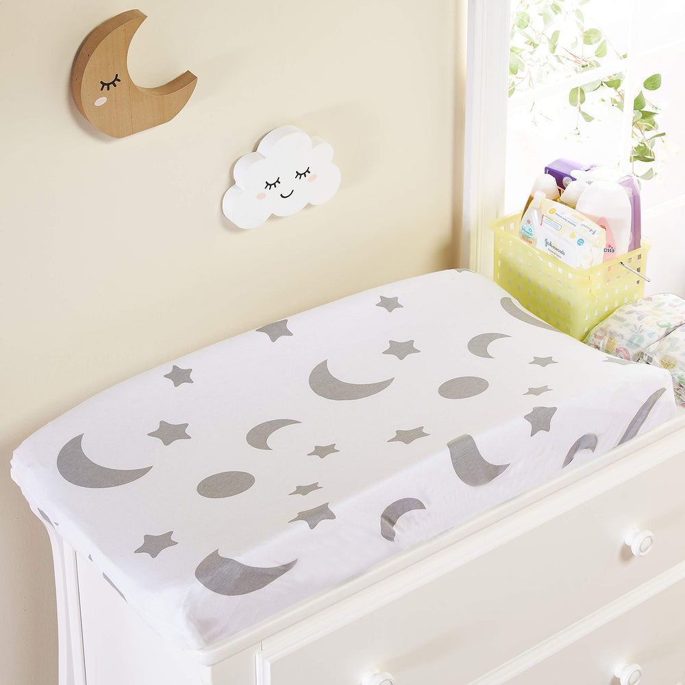 Everyday Kids changing pad cover fits 16 by 32 inch mats securely with elastic edges.