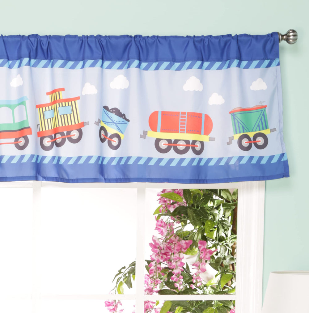 EVERYDAY KIDS valance on a nursery window adds playful color and charm.