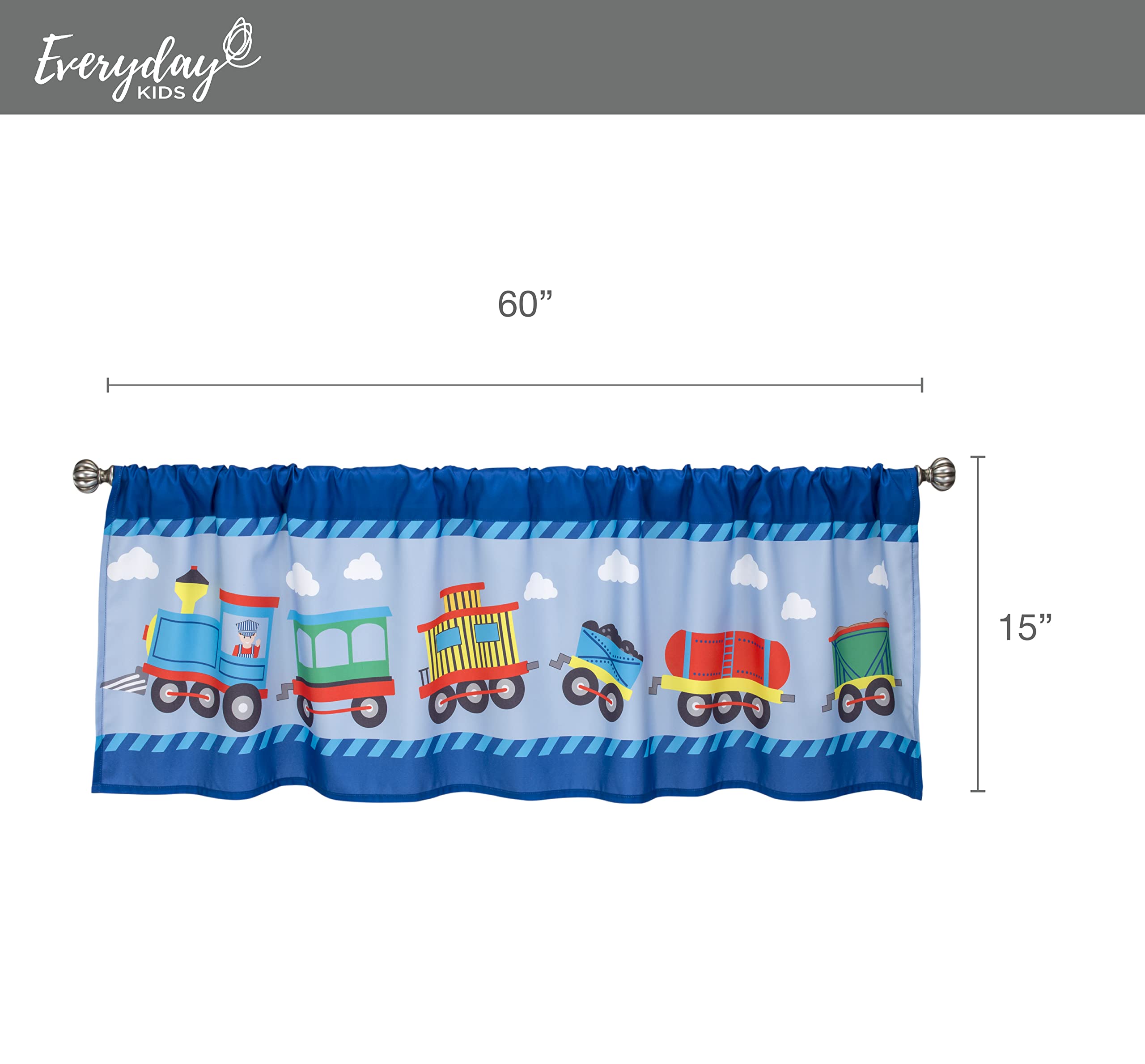 EVERYDAY KIDS window valance complements nursery bedding ensembles.
