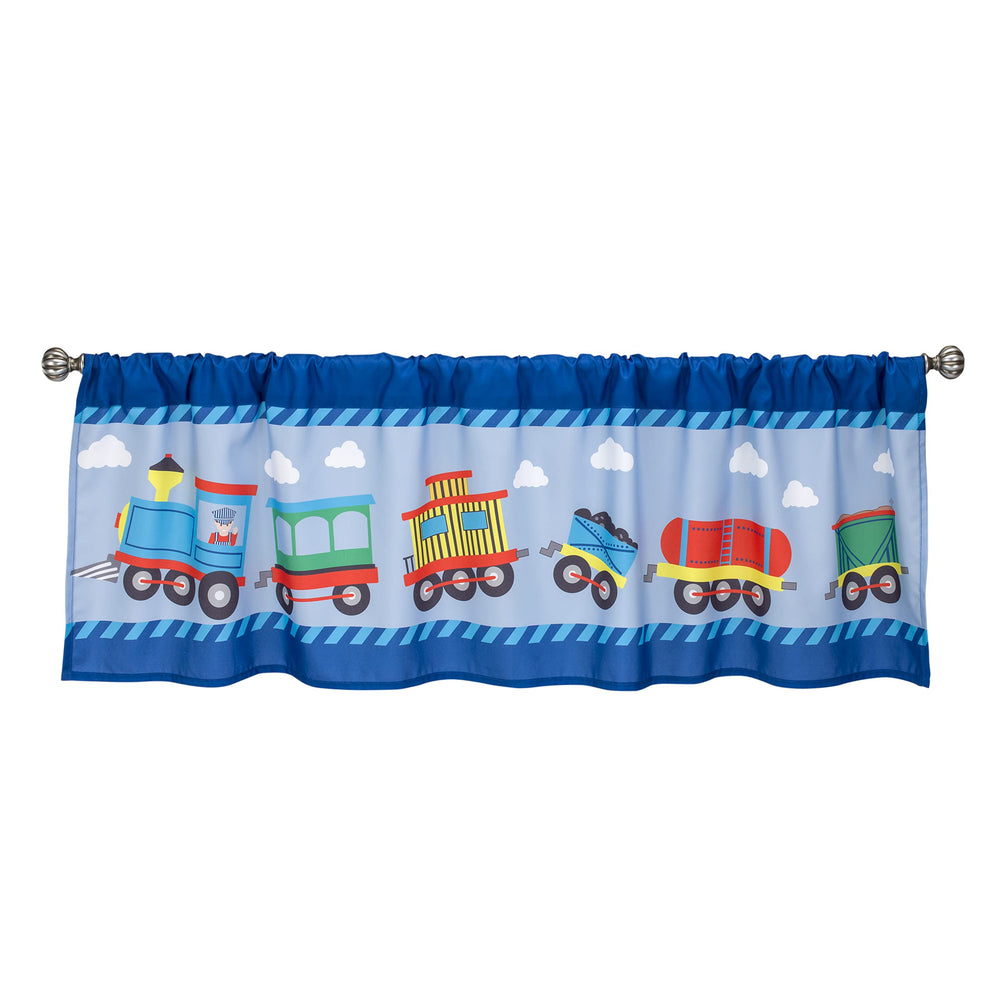 EVERYDAY KIDS Choo Choo Train valance fits standard 36-48 inch windows.