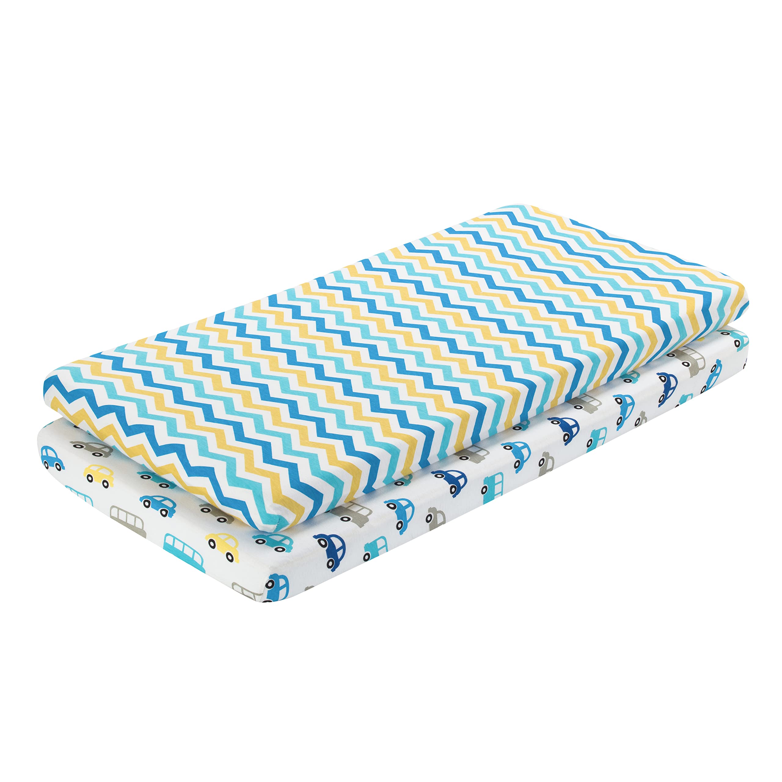 EVERYDAY KIDS cradle sheets with cars and buses pattern brighten nursery decor