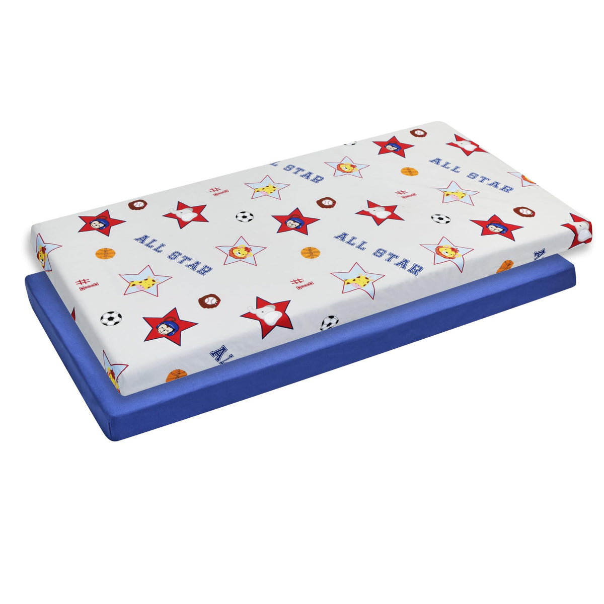 EVERYDAY KIDS cradle sheets jungle animals design, breathable and playful for the nursery