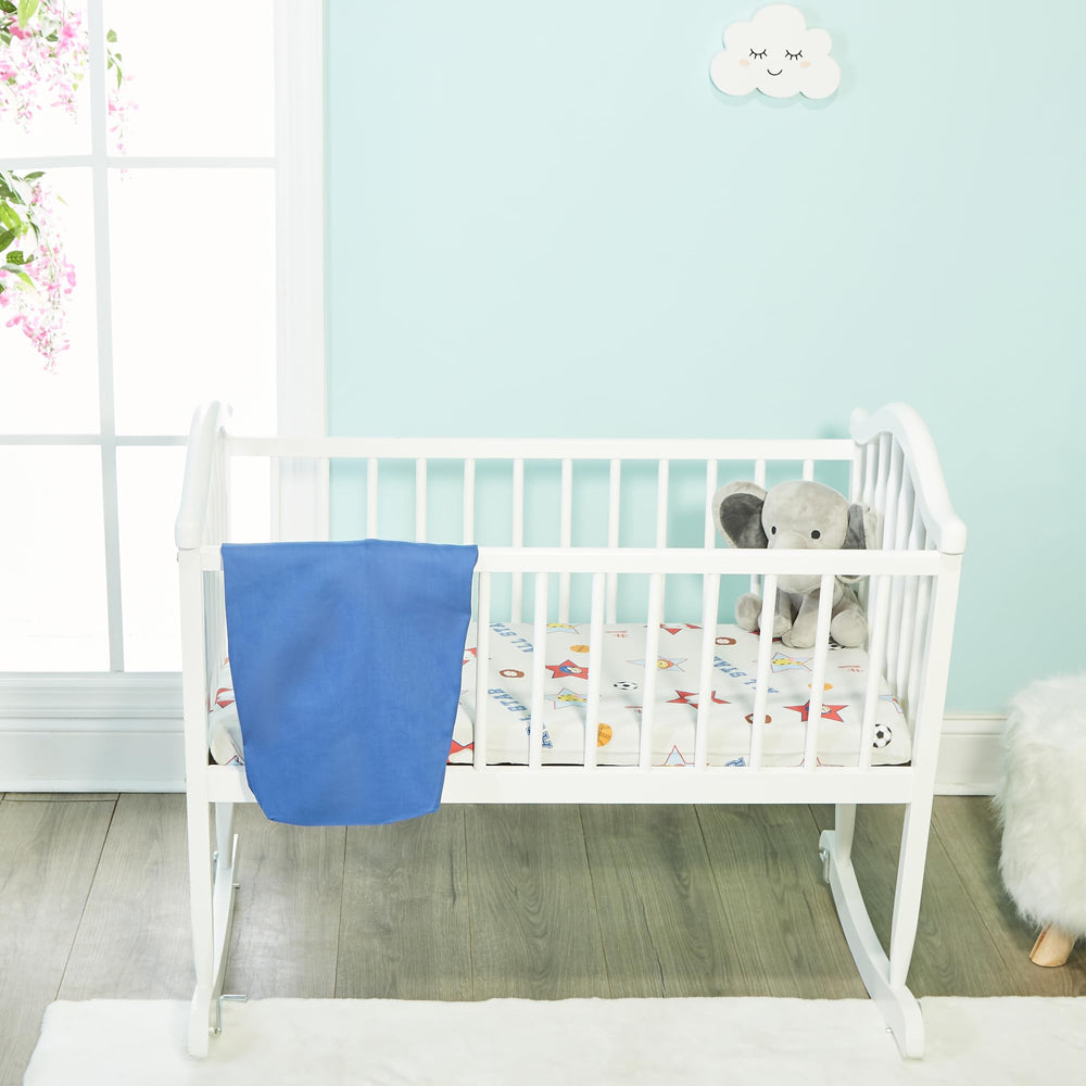 EVERYDAY KIDS cradle sheets solid blue, calm color for a serene sleep space